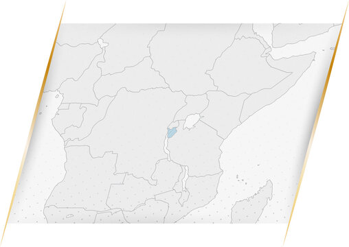 Burundi Map in Blue.