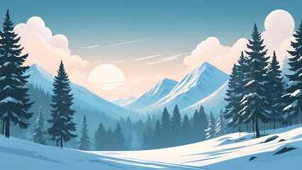 Fototapeta premium winter mountain landscape