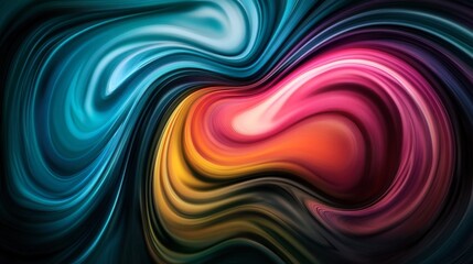 Fototapeta premium Abstract Colorful Swirls with Fluid Motion in Dark Background