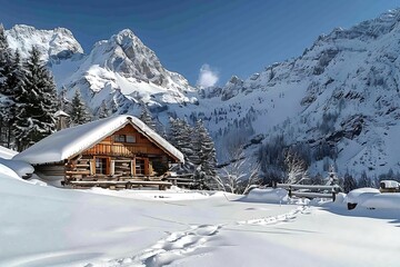 Winter in the swiss alps (Braunwald, Switzerland)