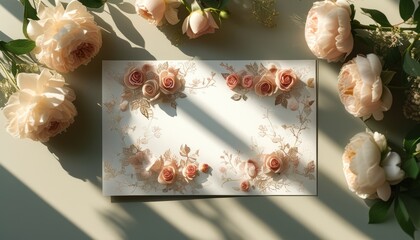 Delicate floral bridal shower invitation design with copy space