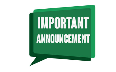 Simple important announcement image in green design template