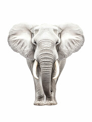 Fototapeta premium Majestic White Elephant Portrait, Isolated Background, Safari Animal, Wildlife Conservation, Print Design.
