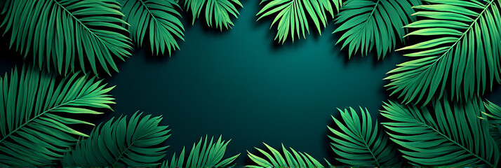 Tropical jungle leaves serve as a vibrant background or can be used as a banner for computer wallpapers designs._00002_