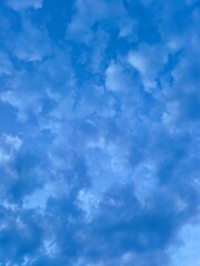 The background is thick clouds in a blue sky. Weather.