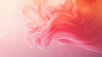 Ethereal Swirls of Soft Pink and Coral Colors in Abstract Design