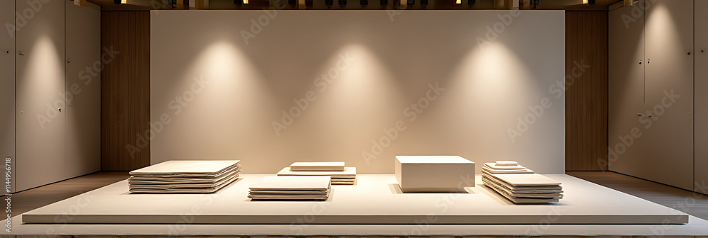 Poster The top sand stone product display platform features a minimalist design that emphasizes selective focus on key products._00003_