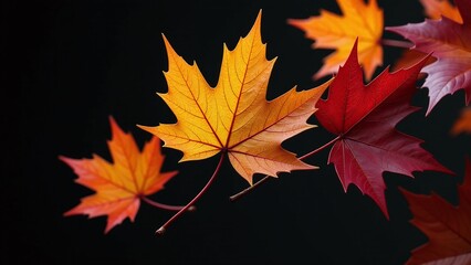 Fototapeta premium Autumn leaves golden yellow leaf deep red leaf