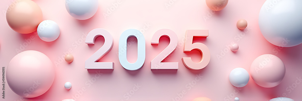 Poster The 2025 mockup features a pastel color background that inspires goal setting and creativity with its unique visual design elements._00001_