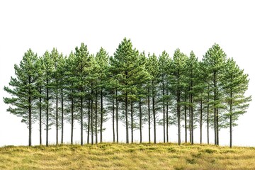 Fototapeta premium A row of trees with green leaves