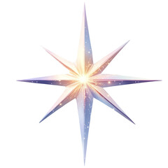 Bright North Star isolated on white background Christmas star decoration festive element holiday...