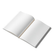 Open book blank pages mockup template notebook organizer diary album textbook booklet isolated on white background with clipping path education business literature reading writing stationery office