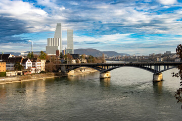 Obraz premium The Rhine and Basel are a combination that offers a unique experience in Switzerland