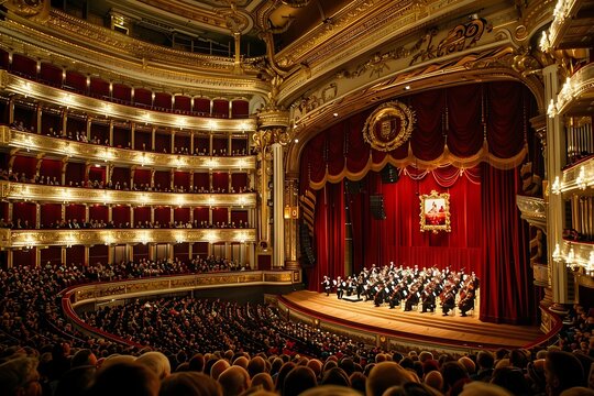 Interior of the Opera Garnier in Paris, France