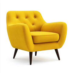 Modern Yellow Armchair with Vibrant Upholstery and Retro Charm to Enhance Your Home’s Aesthetic Appeal