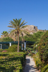 Fototapeta premium Kalithea, Greece, September 29, 2023 - Seaside landscape. Kalithea Therme Observator spa. Beautiful buildings built in the 1930s, Kallithea bay