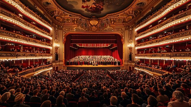 Interior of the Opera Garnier in Paris, France