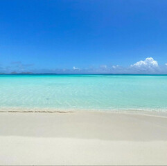 beautiful and splendid shades of blue In the sky and in the sea the immensity and appearance of one of the best experiences I have had, the Venezuelan beaches are some of the best in the world