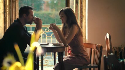 Intimate Coffee Conversation in a Cozy Caf Setting