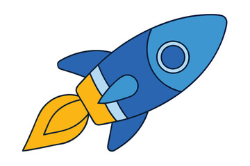 Fototapeta premium rocket clipart cartoon style vector icon.1