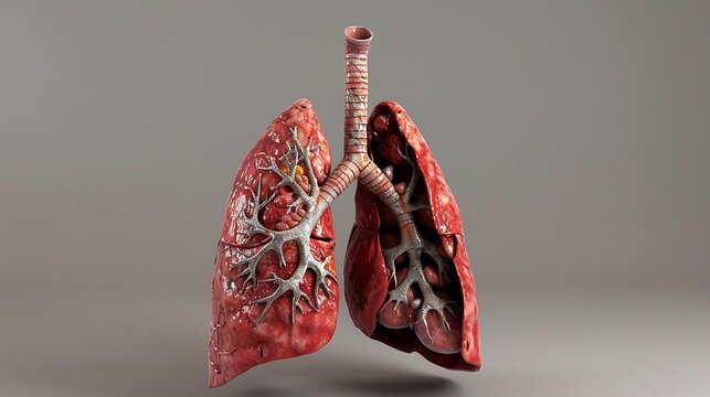 Human Lungs Anatomy For Medical Concept 3D Illustration.