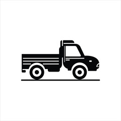 Download Pickup Truck Silhouette Vector Icons with Transparent White Background.