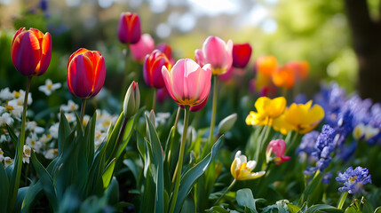 Fototapeta premium Blooming spring flowers.