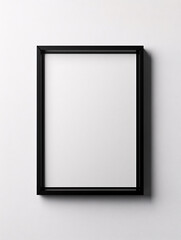 Minimalist black frame exudes elegance against a pristine white background, inviting creative expression in a simple composition
