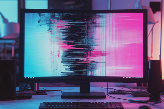 Monitor zeigt abstrakte Datenstr&ouml;me
