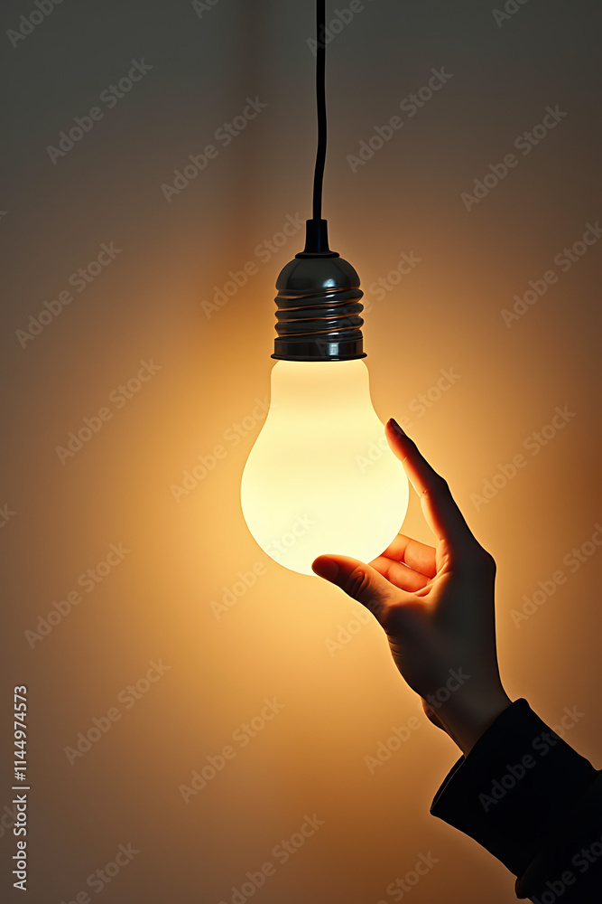 Poster making light bulbs from paper cutouts, a unique and innovative business concept using simple materia