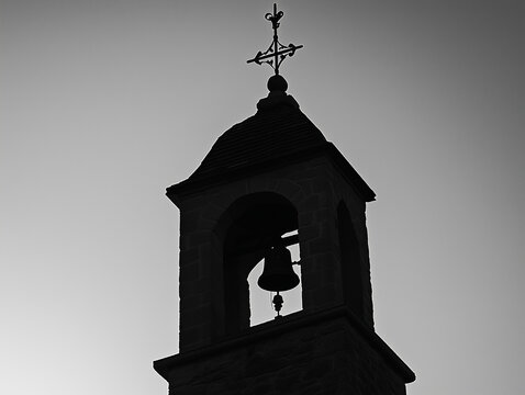 recommend clip art: Silhouette of a Church Bell Tower at Sunset