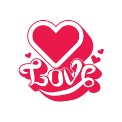 Abstract word love with heart symbol design vector