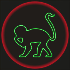 illustration of a monkey in neon