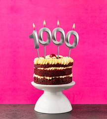 Number of followers or likes - Candle number 1000