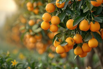 A tree with many oranges on it