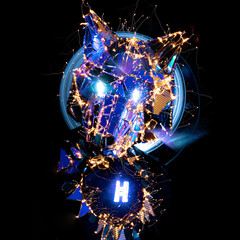 background,music album cover, abstract silhouette demon	