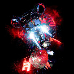 background,music album cover, abstract silhouette demon	