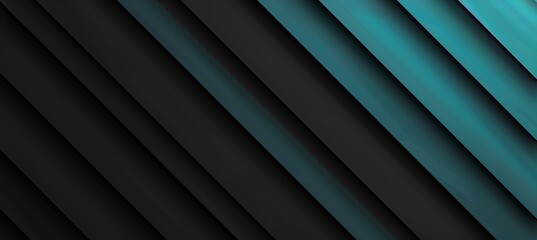 Obraz premium A professional abstract background in cyan and black with bold diagonal lines creating a minimalistic geometric design.