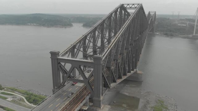 Aerial view of the Quebec bridge in Canada