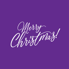 Merry Christmas! This is a purple and white sign that says Merry Christmas. The sign is written in cursive style and has a festive, joyful mood