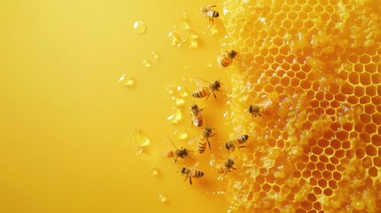 Obraz premium Hyper Realistic Honey Bee Stock Photo