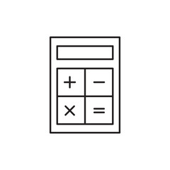 Calculator outline icon, vector calculator outline icon image, calculator symbol png image