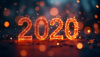 Countdowns and celebrations of new year 2020 mark a fresh start on smartphones with festive mobile text messages sent to loved ones._00002_