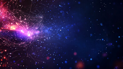 Fototapeta premium Colorful abstract digital background depicting cosmic elements and vibrant light patterns
