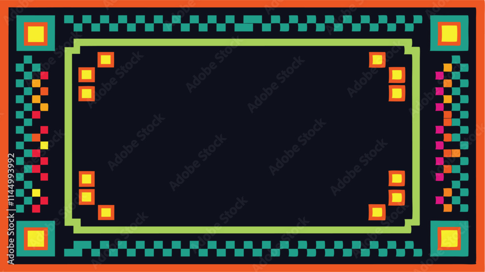 Leinwandbilder Colorful retro vector game console frame designed for displaying digital artwork or video game graphics in an engaging manner