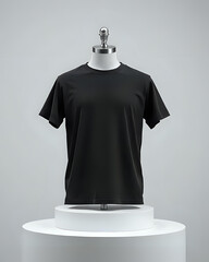 Obraz premium plain black t-shirt on mannequin. Ai generated.