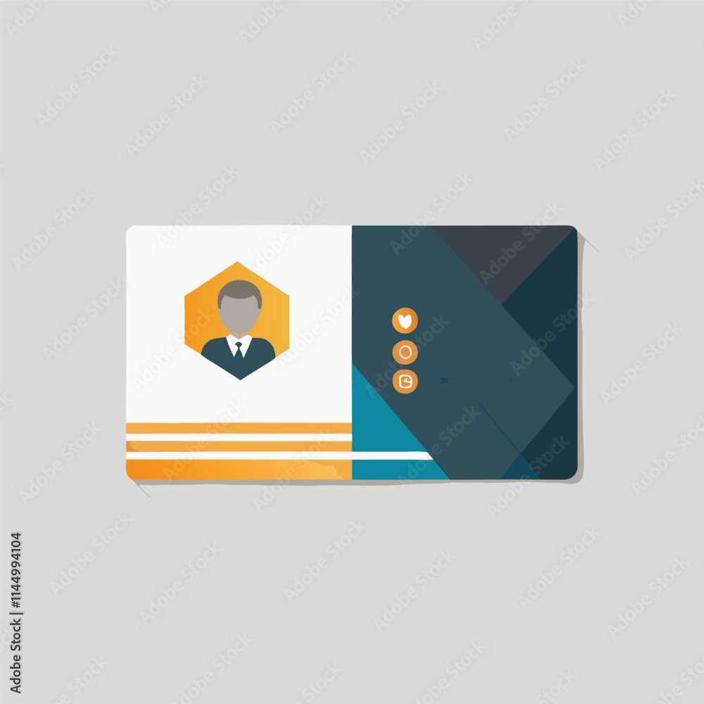 Poster creative vector design of a modern business card featuring a space for personal information and a co