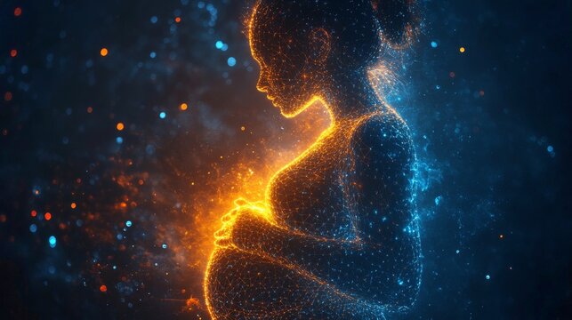 Visual representation of AI analyzing data for personalized insights on pregnancy