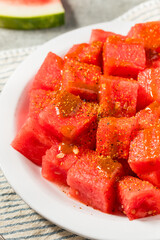 Spicy and Sweet Mexican Tajin Watermelon Cubes