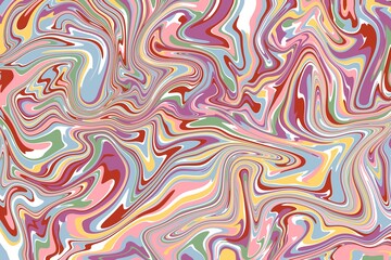 Obraz premium A vibrant abstract painting featuring a mesmerizing blend of pastel colors. The fluid, marbled effect creates a sense of tranquility and whimsy.